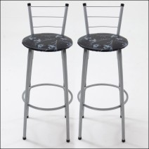 Conjunto 2 Banquetas Altas Prateadas com Encosto 3 Arames e Assento Acolchoado para Bancada Gourmet Conjunto 2 Banquetas Altas Prateadas com Encosto 3 Arames e Assento Acolchoado para Bancada Gourmet