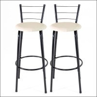 Kit 2 Banquetas Elo Alta Aço Preto com Encosto 3 Arames para Cozinha Bancada Balcão Área Gourmet