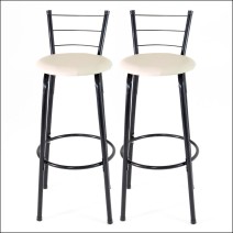 Kit 2 Banquetas Elo Alta Aço Preto com Encosto 3 Arames para Cozinha Bancada Balcão Área Gourmet