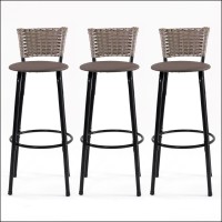 Combo 3 Banquetas Elo Altas Junco Capuccino Balcão Cozinha Americana Área Gourmet Resistente Promoção