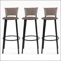Combo 3 Banquetas Elo Altas Junco Capuccino Balcão Cozinha Americana Área Gourmet Resistente Promoção